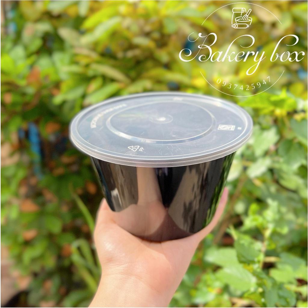 50 Tô Nhựa Đen Microwave Lò Vi Sóng Có Nắp Đựng Bún Bò - Hủ Tiếu - Phở - Mì Ý 1000ml