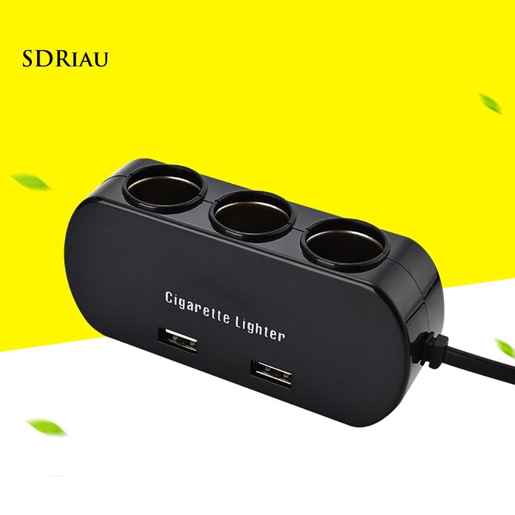Tẩu sạc cho xe ô tô 3 chiều 2 cổng USB tiện lợi
