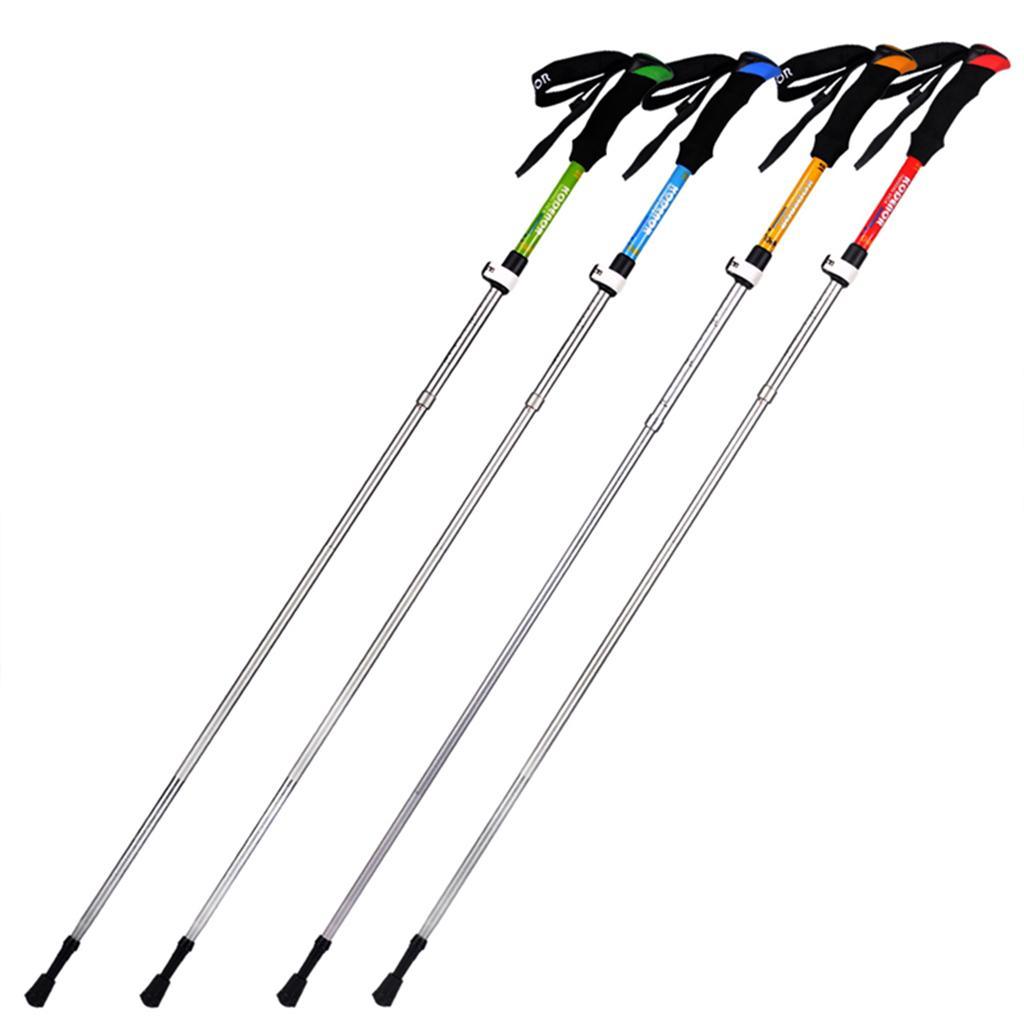Telescopic Alpenstock Trekking Hiking Sticks Poles Green