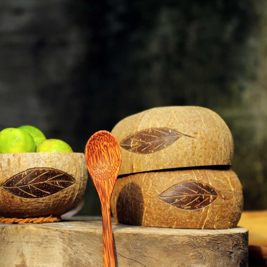 Tô/Chén/Bát gáo dừa hoa văn Cetus [Cetus Pattern Coconut Bowl]