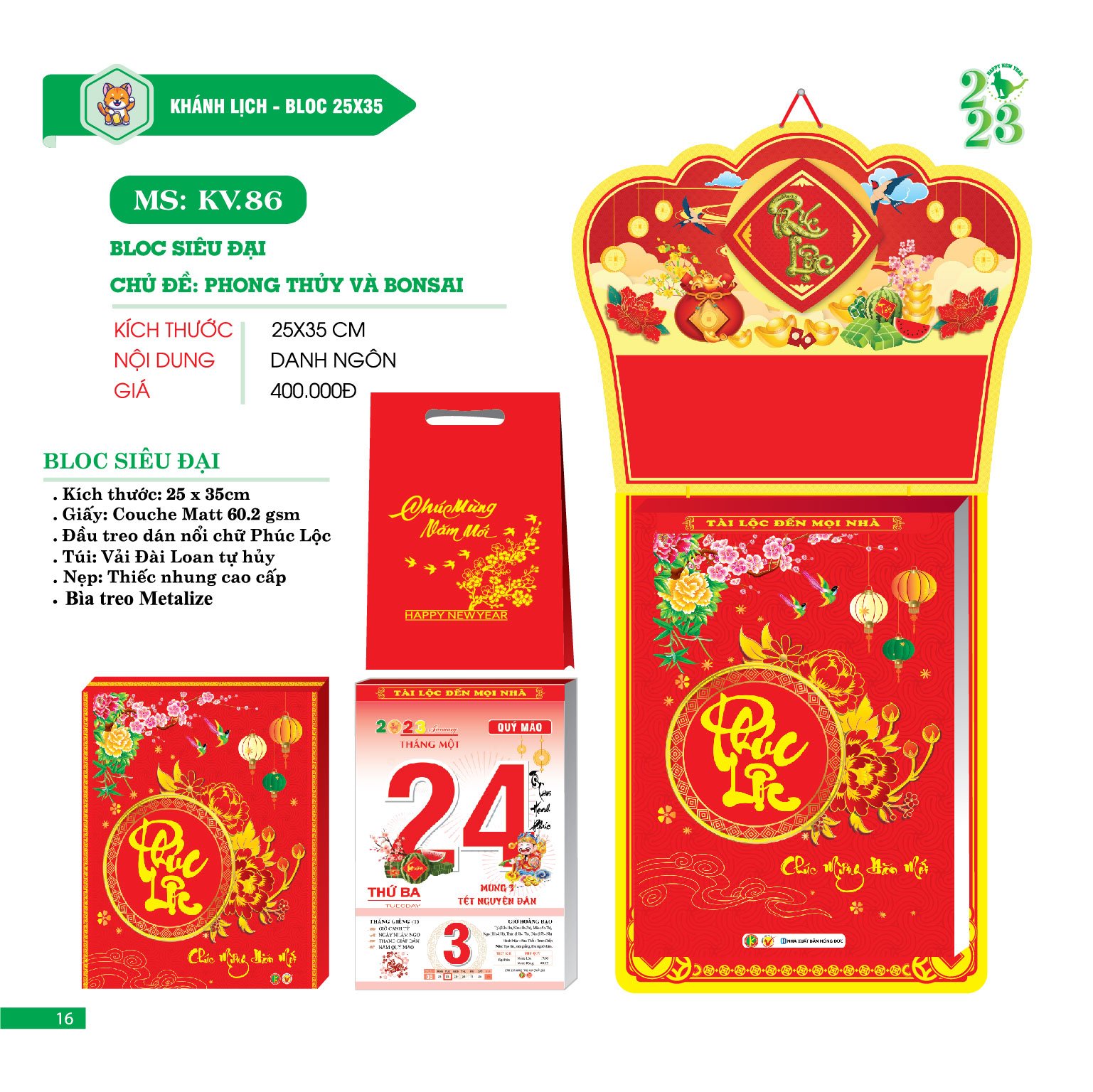 Lịch Bloc Cực Đại 2024 Trọn Bộ - Lịch Tết 2024 - Lịch Treo Tường HT6