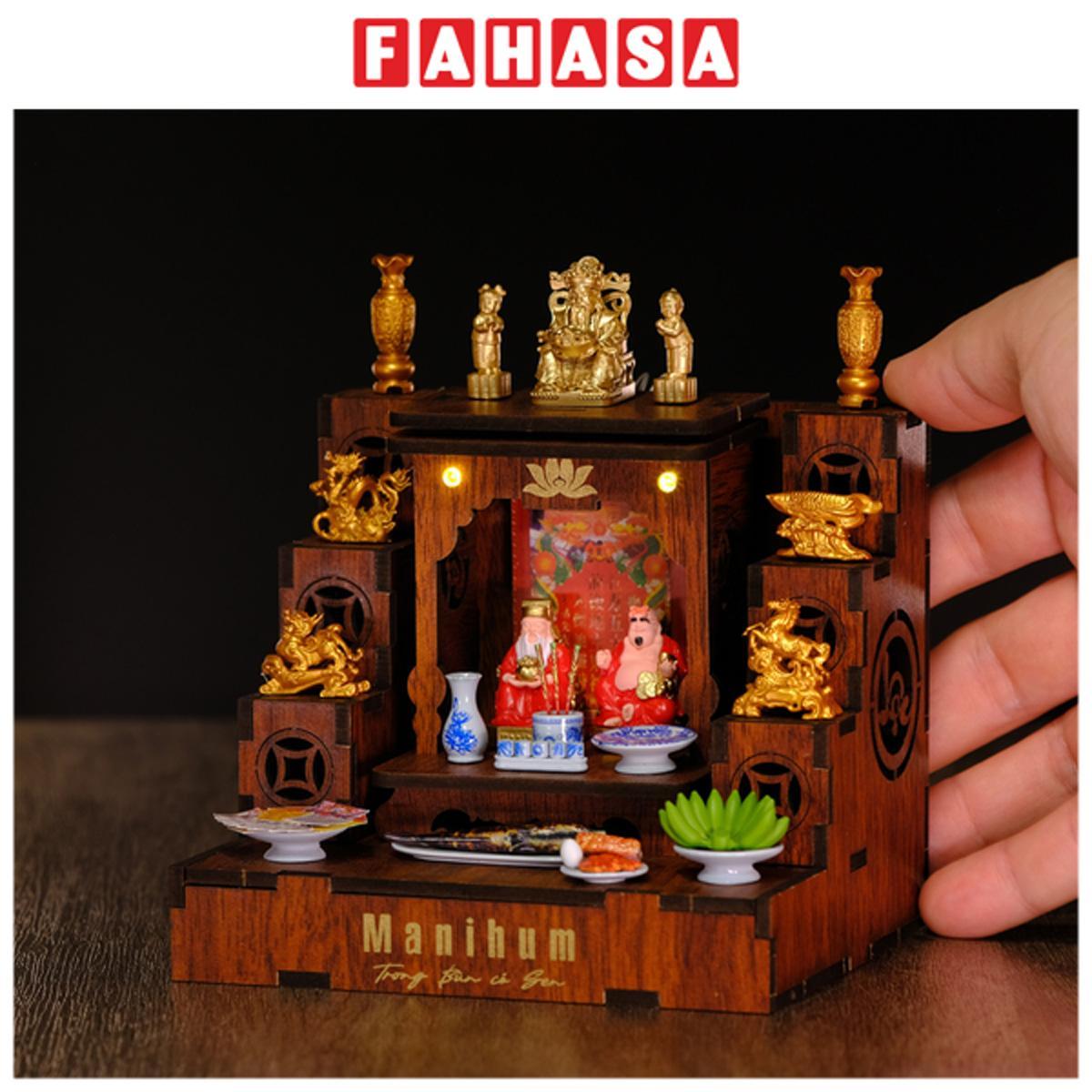 Phụ Kiện Bàn Thờ Bộ Mâm Cúng Tam Vị Cát Tường - Đong Đầy Phúc Lộc - Manihum BTLPK-02