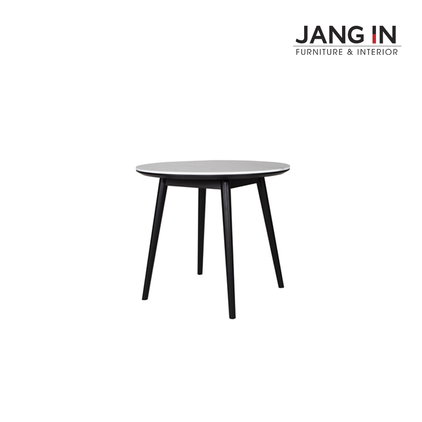 Bộ bàn ăn Amelia tròn 4 chỗ A Grey*2+Navy*2 mặt đá mới Jang In 1504310001-03