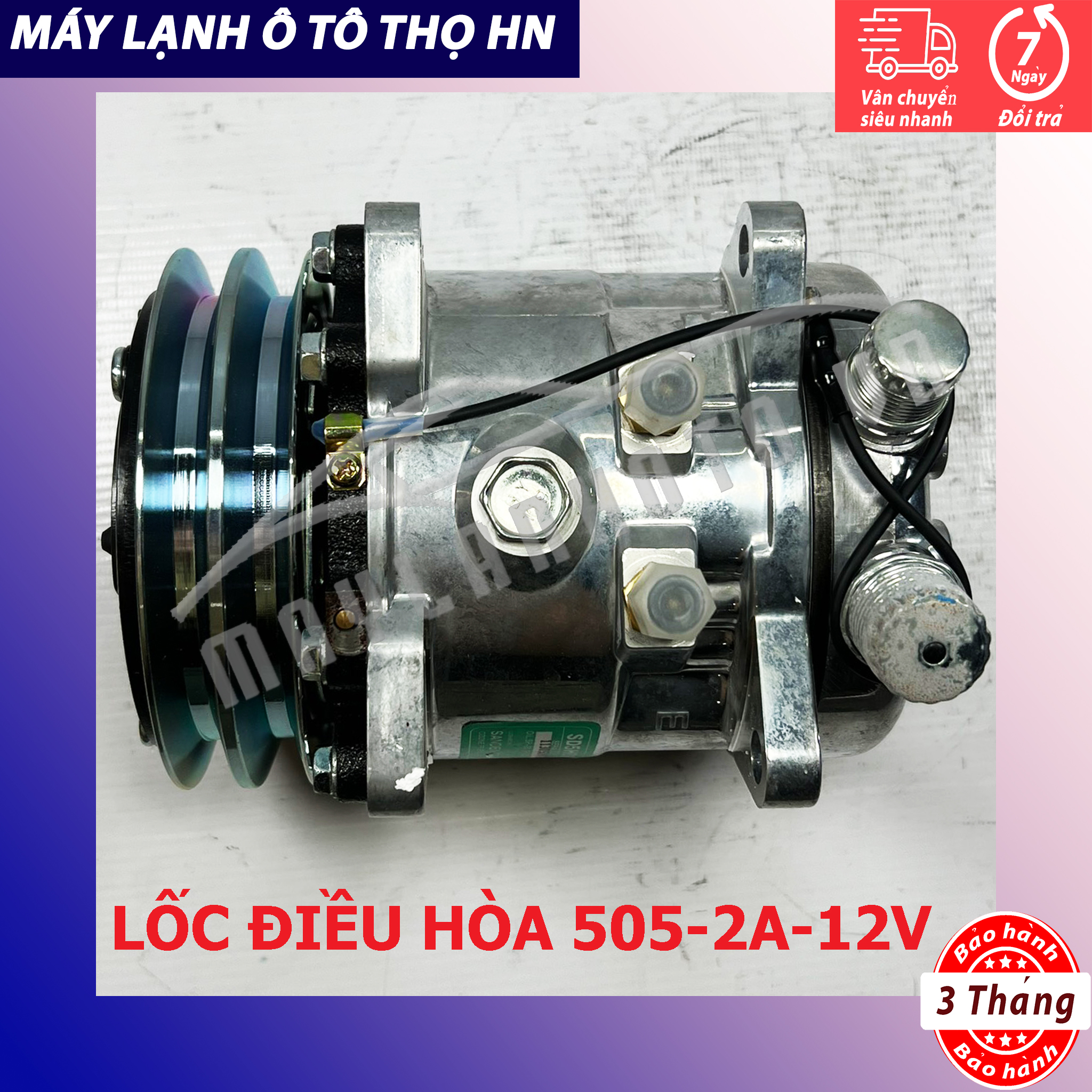 Lốc điều hòa Sanden 505 2A 12V hàng Trung Quốc