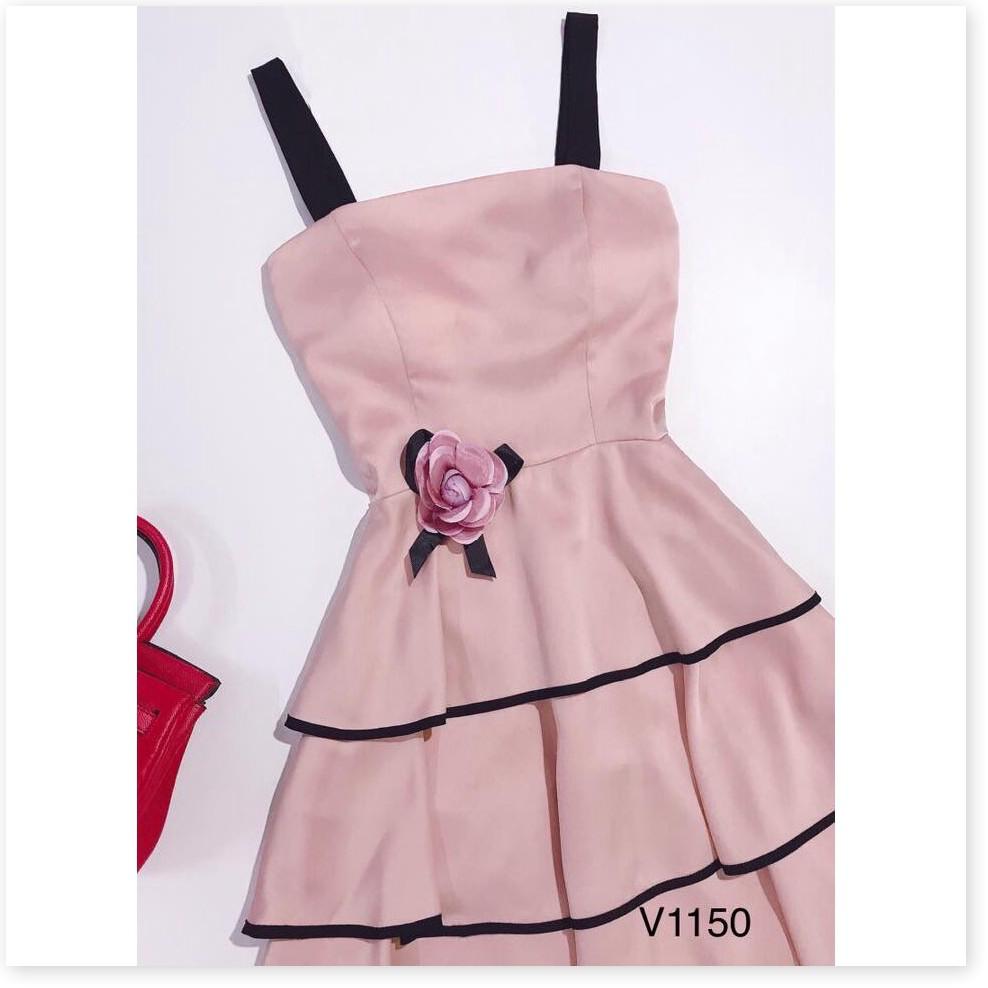 Đầm xòe 4 tầng đính bông - hàng thiết kế