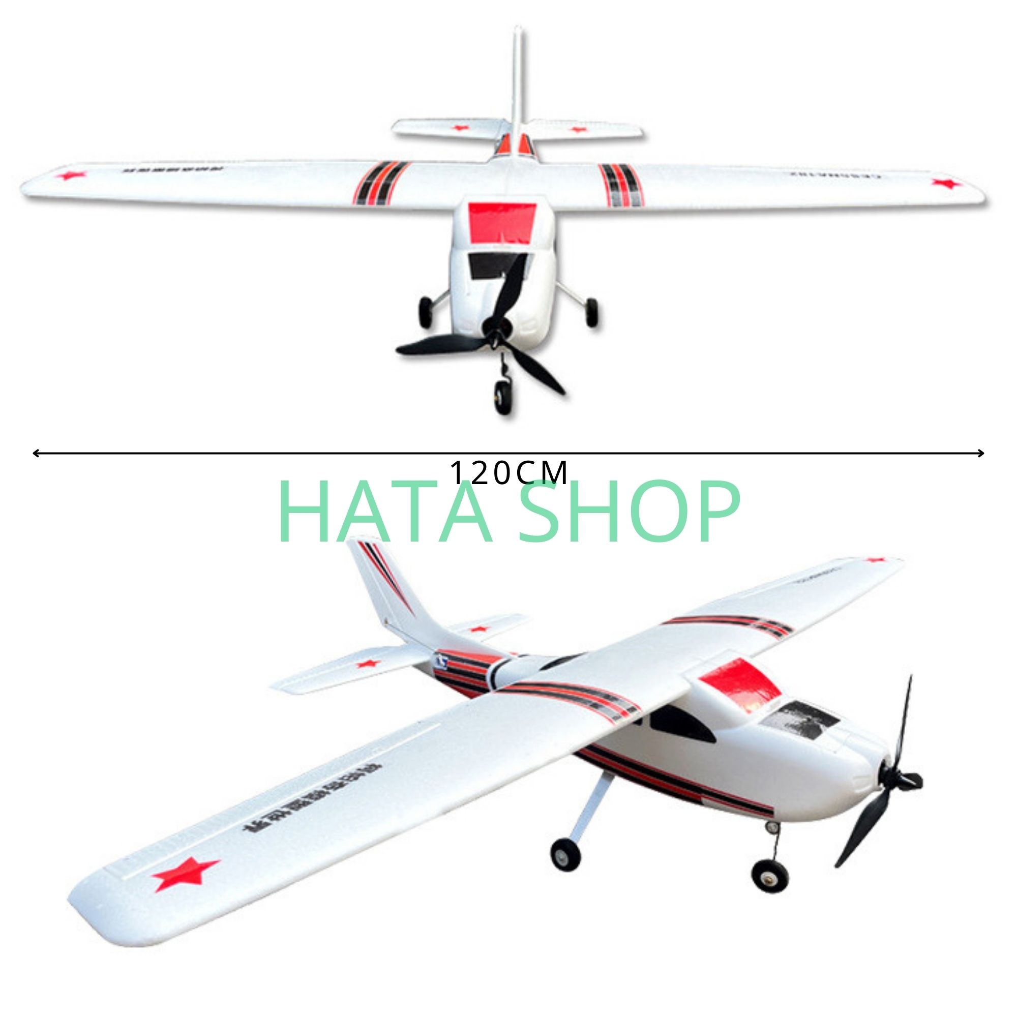 [Mẫu Mới] Máy Bay Cánh Bằng Cessna 182 Plus Sải Cánh Dài 1m2 Size Lớn Chống Rơi Vỡ Chất Liệu EPO