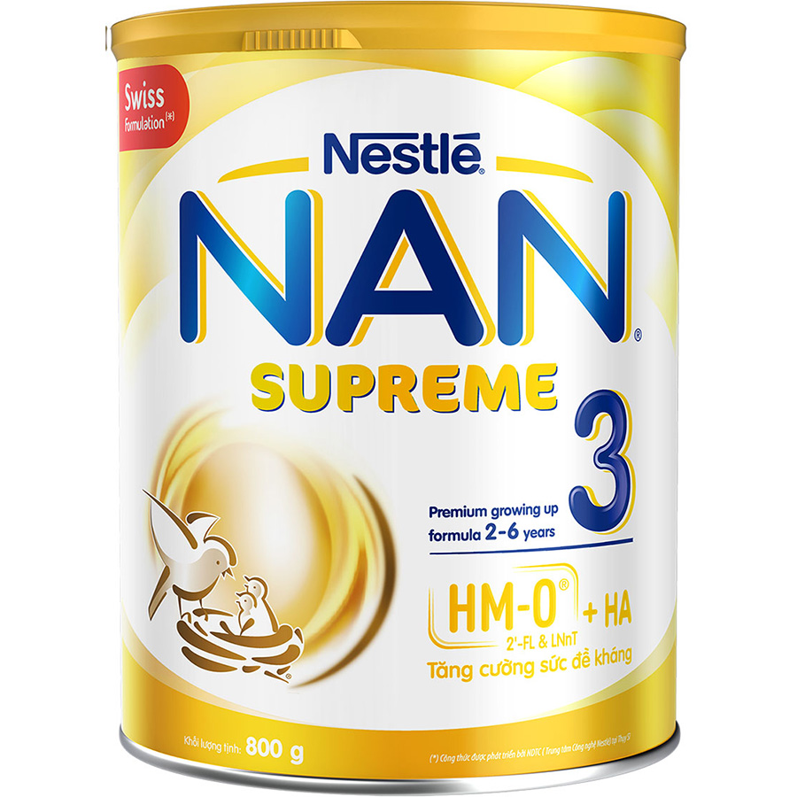 Bộ 2 Sữa Bột Nestlé Nan Supreme 3 Lon 800G (Công Thức Bổ Sung 2HM-O)