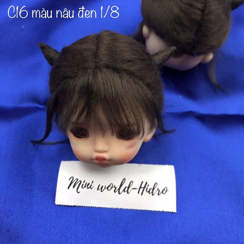 Wig len Tóc giả dành cho búp bê BJD Size 1/8, Baboliy, Amy handmade.