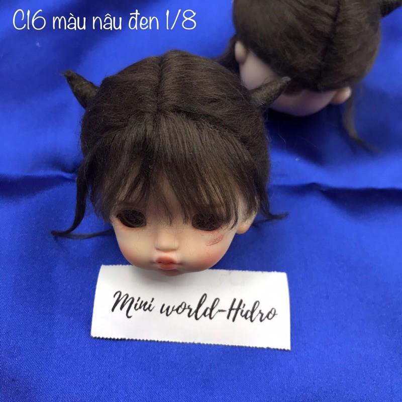 Wig len Tóc giả dành cho búp bê BJD Size 1/8, Baboliy, Amy handmade