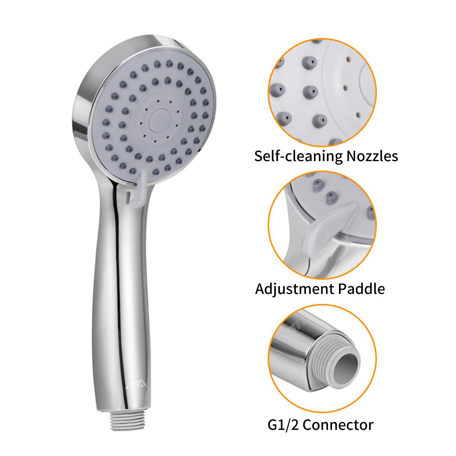 Rain Showerhead and Handheld Showerhead Hose Bracket 3-Way Splitter Polished Chrome High Pressure Shower Head Combo