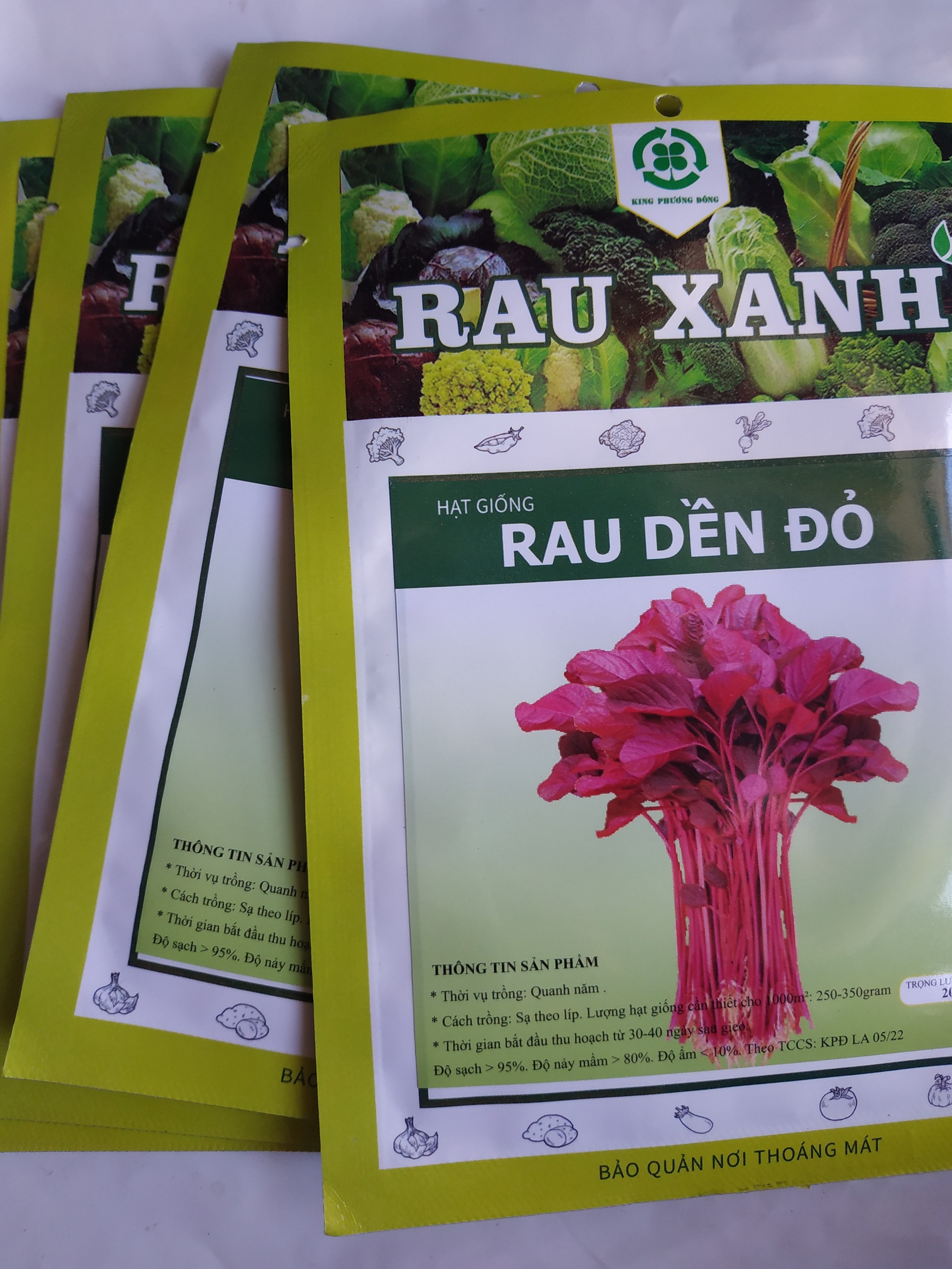 Combo 10 gói Hạt giống RAU DỀN ĐỎ - gói 20 gram
