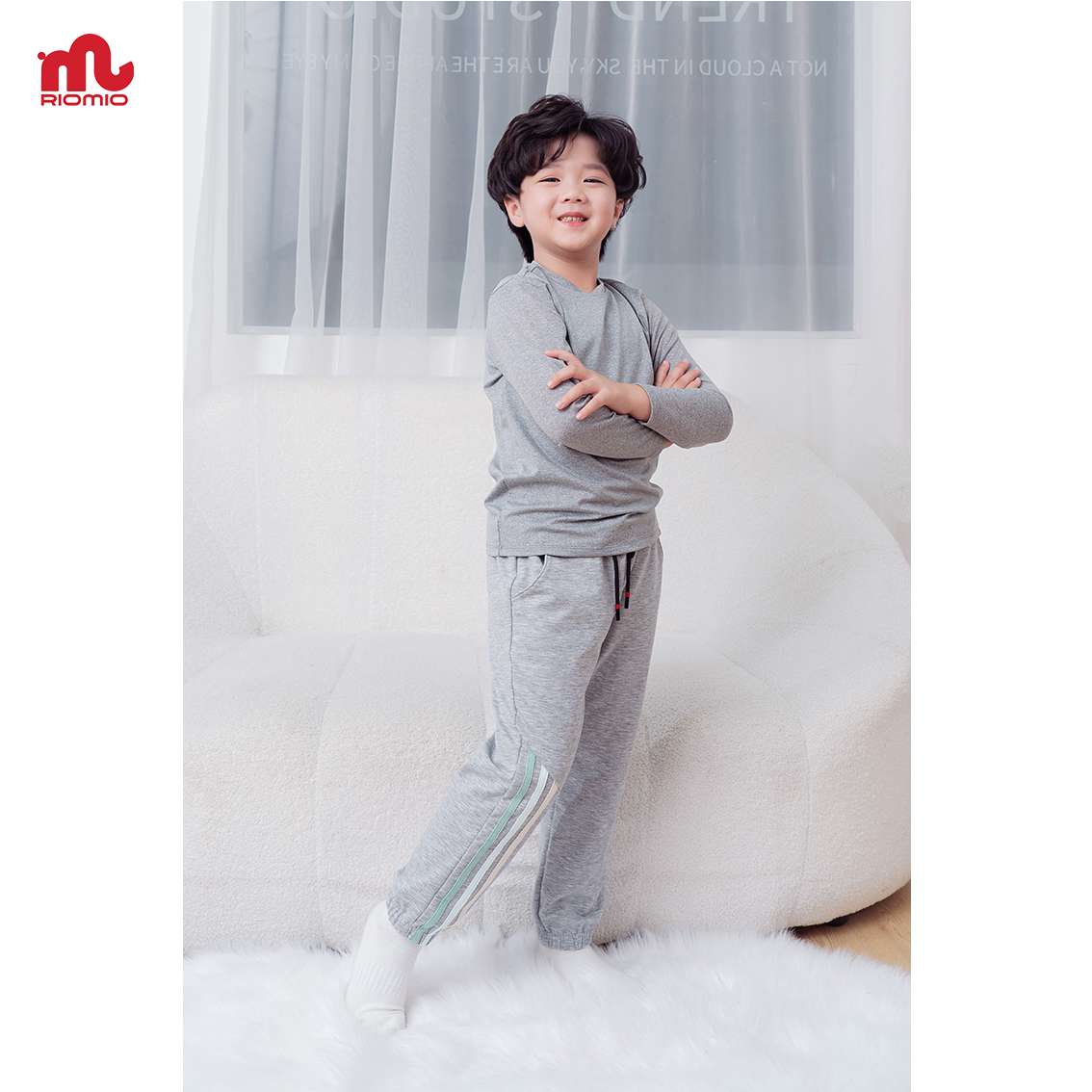 Quần nỉ da cá unisex 3 dây dệt màu Riomio 2-11 tuổi size 13-40 kg nặng động mềm mại thoải mái cho bé - RQ323