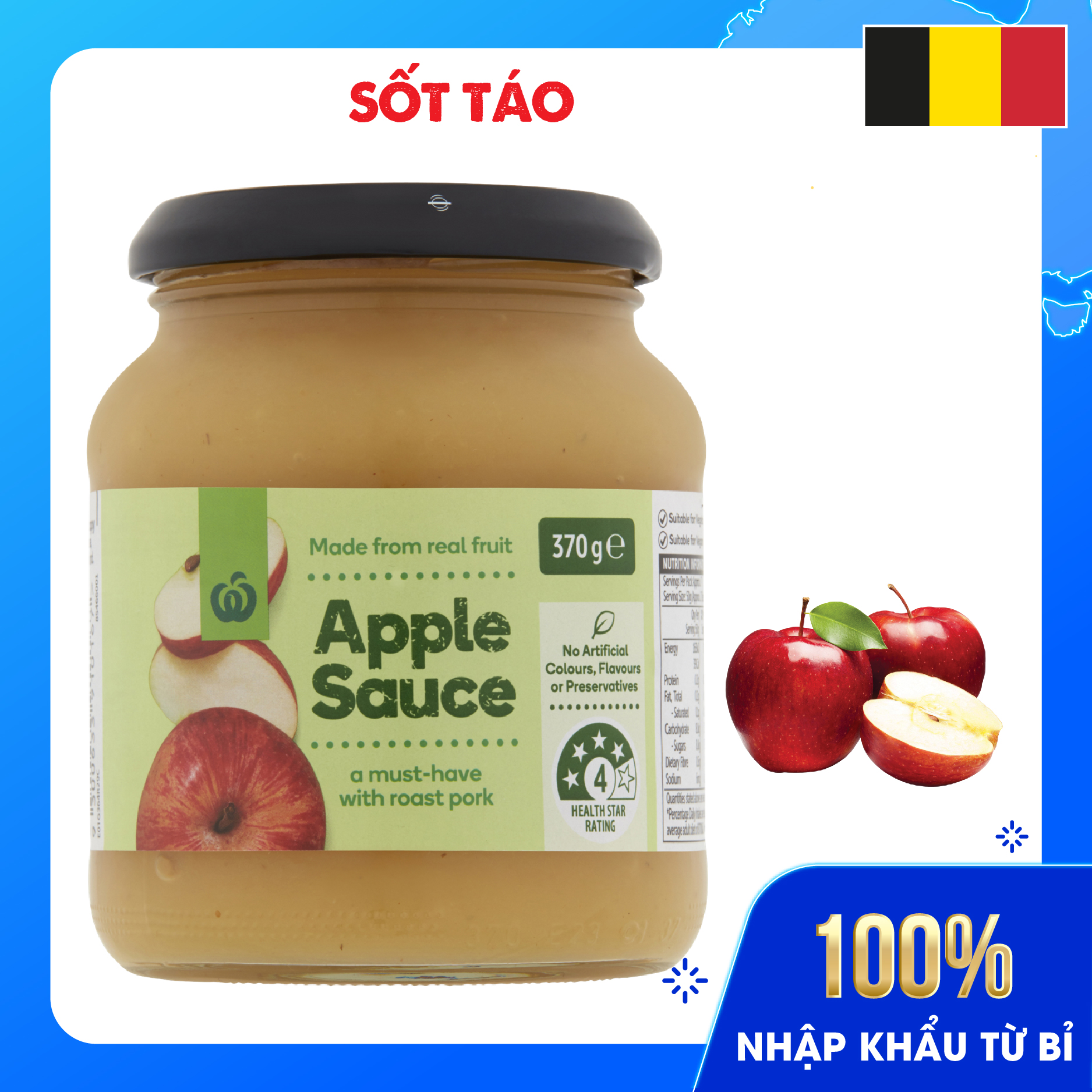 Sốt Táo - Woolworths Apple Sauce 370g