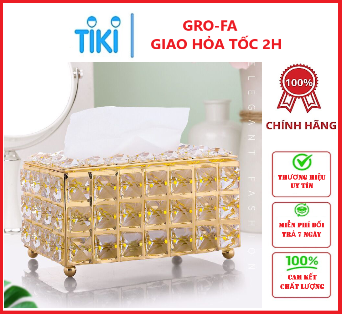 Hình ảnh Hộp Đựng Khăn Giấy Pha Lê Sang Trọng Gro-Fa - Chính Hãng 