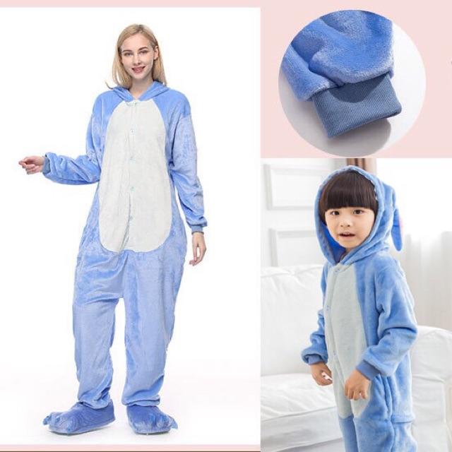 Bộ đồ thú stich, bộ đồ ngủ stich xanh dễ thương