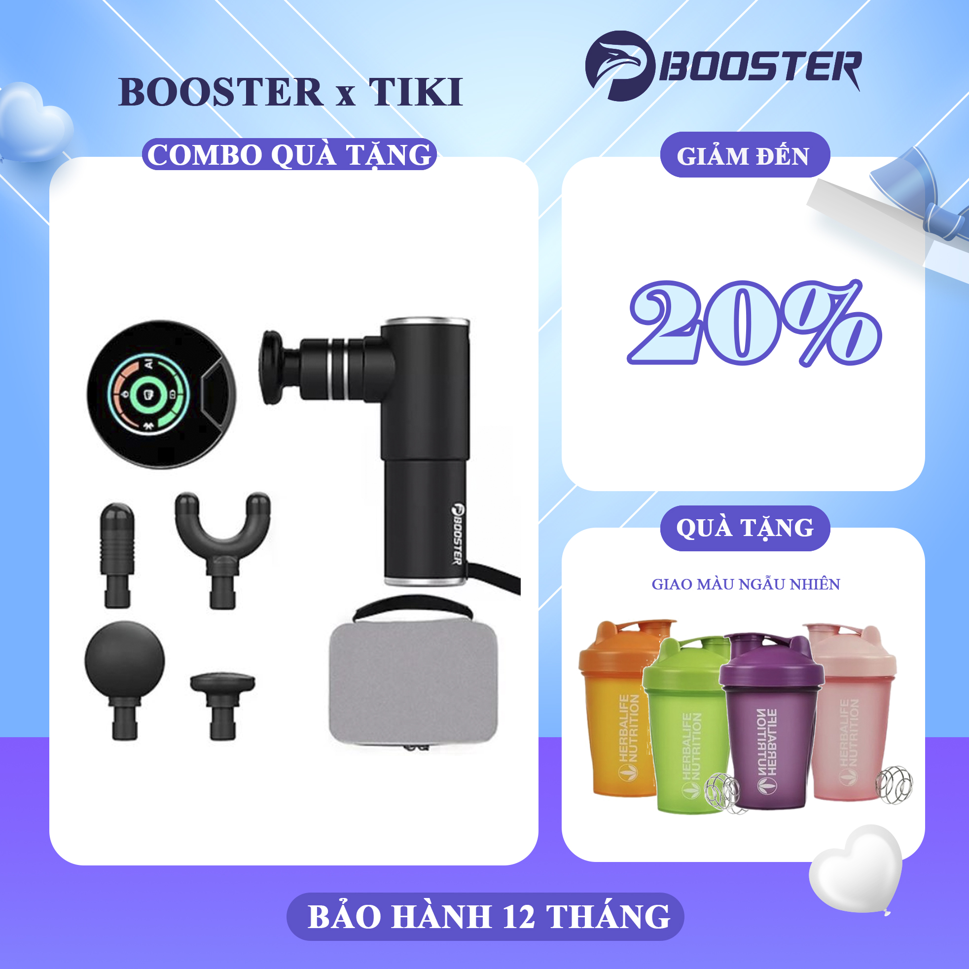 Máy massage cầm tay mini Booster MINI 2 - Cảm biến lực đấm Ai