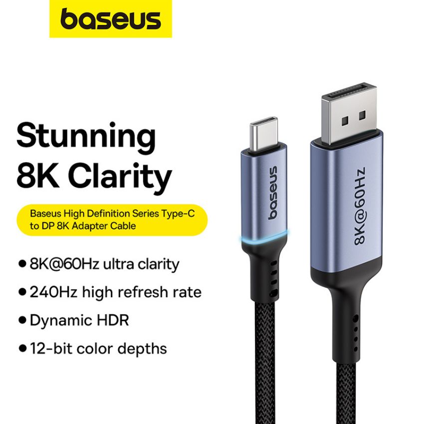 Cáp Chuyển Baseus High Definition Series  Type C sang DisplayPort - Hàng chính hãng