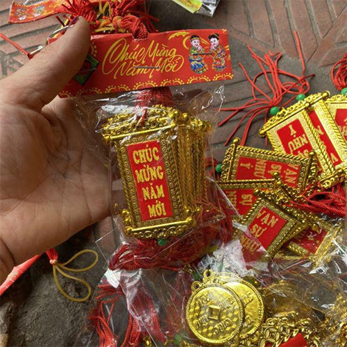 Set 5 thẻ bài nhỏ trang trí ngày tết