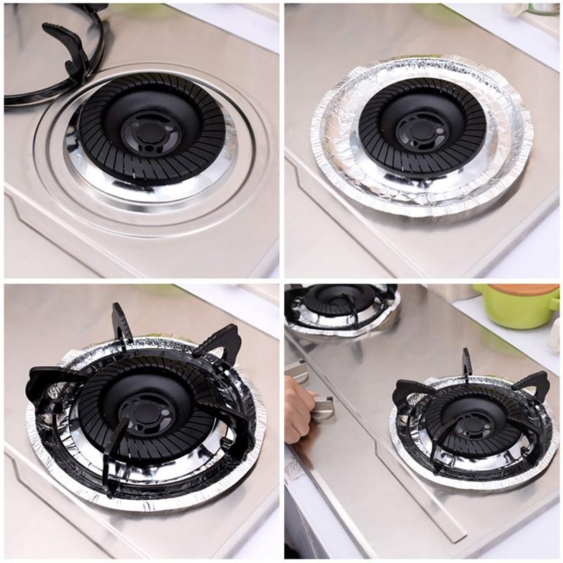 Set 10 Giấy Bạc Lót Kiềng Bếp Ga Chống Tràn Dầu Mỡ - Giấy Bạc Chịu Nhiệt Tốt