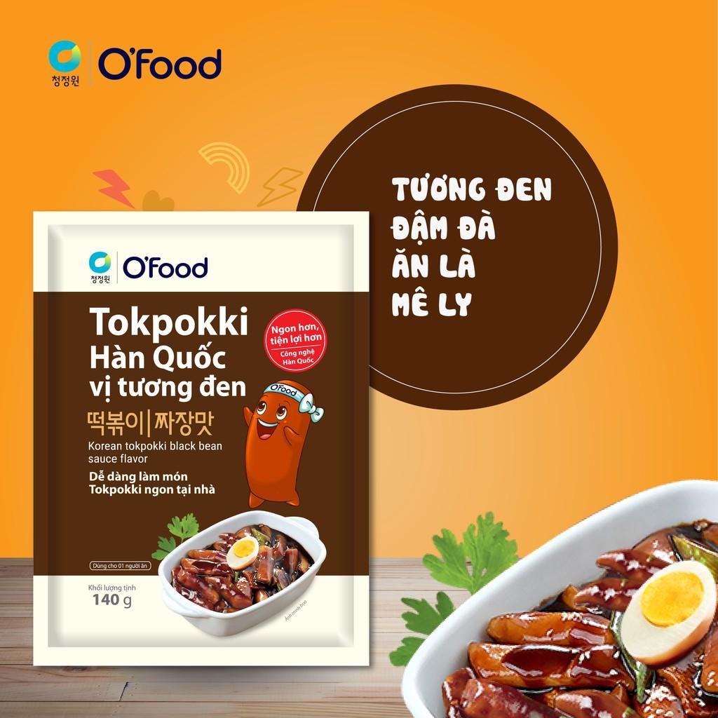 Tokbokki Hàn Quốc O'food gói 140gr, 5 vị truyền thống, phô mai cay & không cay, tương đen, chua ngọt