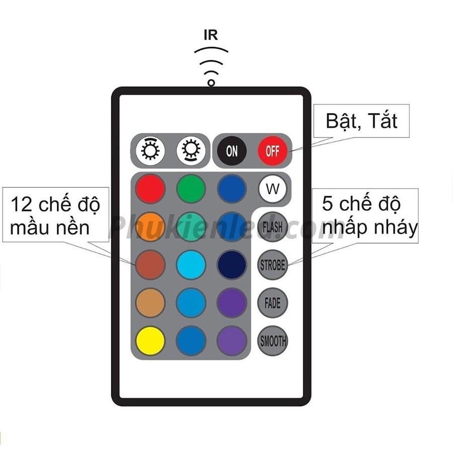 Bộ điều khiển LED RGB - DC 12V 24 phím bấm