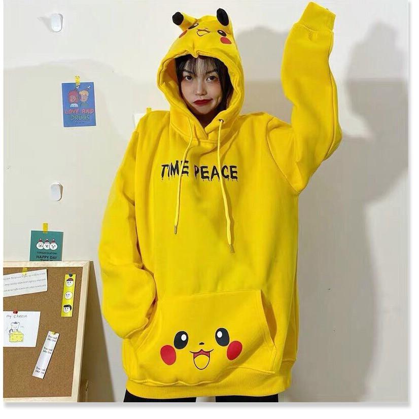 ÁO HOODIES PIKACHU NỮ SIÊU XINH SIÊU ĐÁNG YÊU FROM TO Y HÌNH