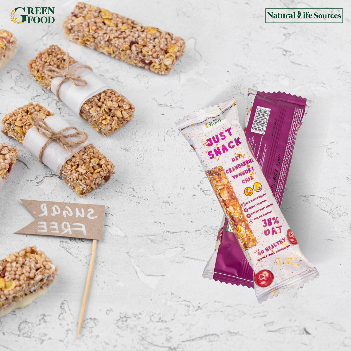 Thanh Năng lượng Ngũ cốc yến mạch Just Snack vị Nam Việt Quất | 30g/thanh