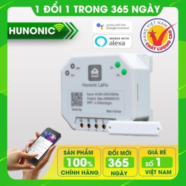 Công tắc wifi Lahu 4000W Hunonic dùng cho máy bơm, bình nóng lạnh Công tắc điều khiển từ xa qua điện thoại