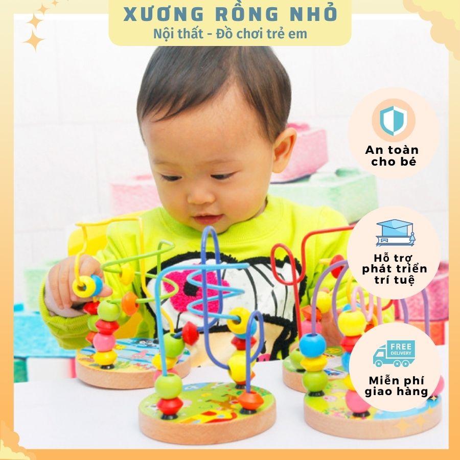 Đồ chơi luồn hạt size nhỏ cho bé, đồ chơi gỗ trẻ em