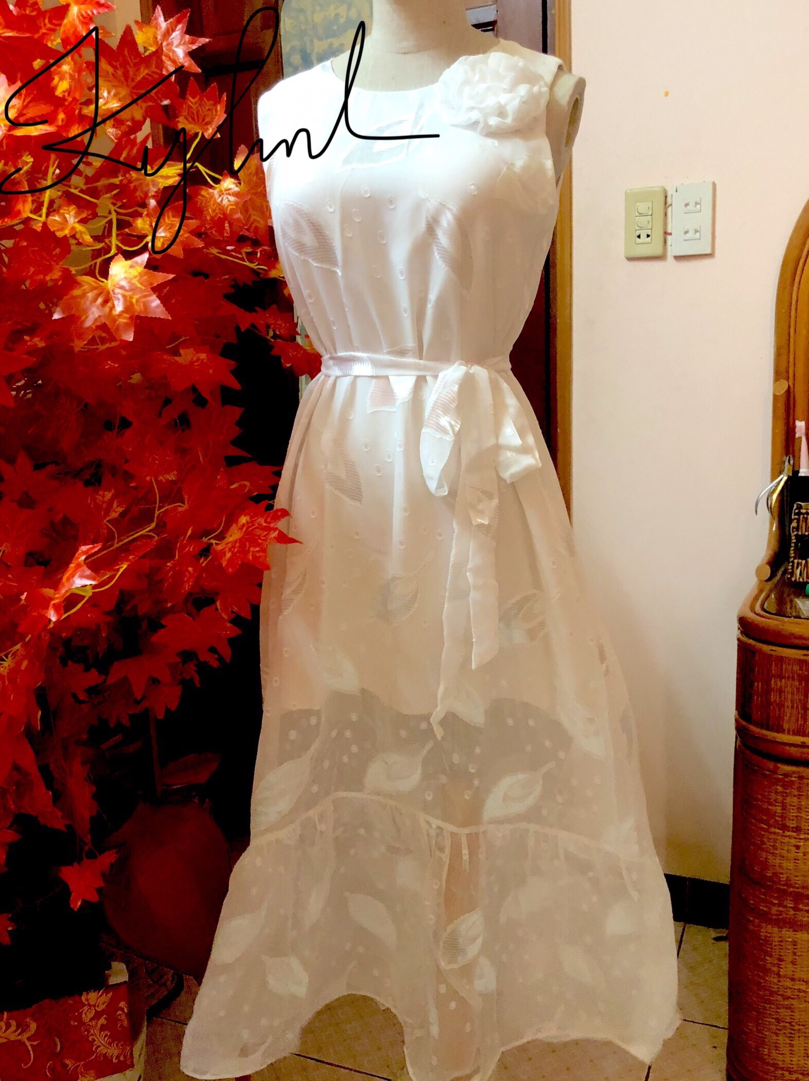 Đầm maxi trắng, voan tơ 2 lớp, đi biển, dạo phố, đi tiệc - Hàng thiết kế