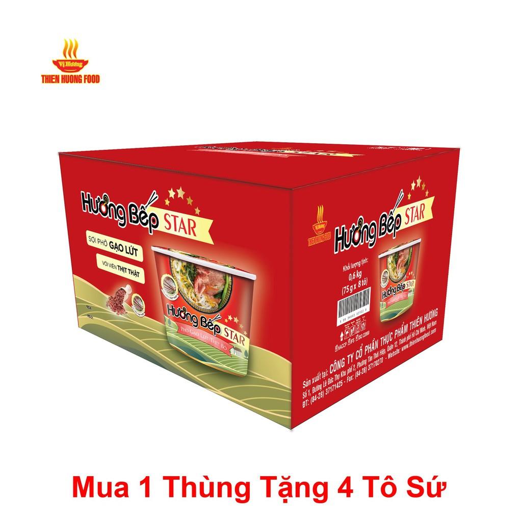 Thùng 8 tô Phở Gạo Lứt Thịt Bò Hương Bếp Star 75gr/Tô