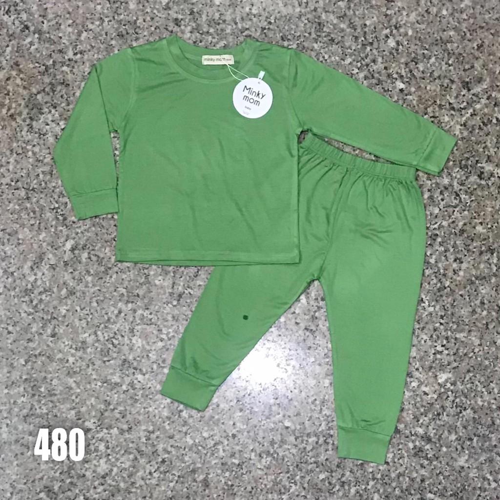 Bộ thun lạnh dài tay Minky Mom cho bé trai và bé gái từ 8-32KG.