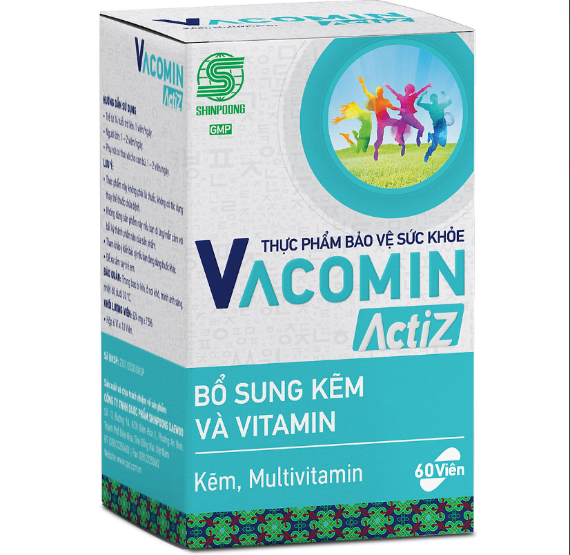 Combo 03 Vacomin Actiz + Vacomin Hevit  + Hồng sâm SHINSAM + Free 1 wooden box