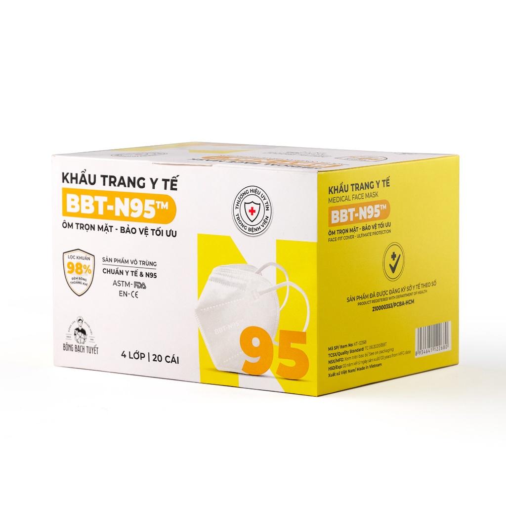 Khẩu Trang Bông Bạch Tuyết N95 - Trắng (20 cái/hộp)