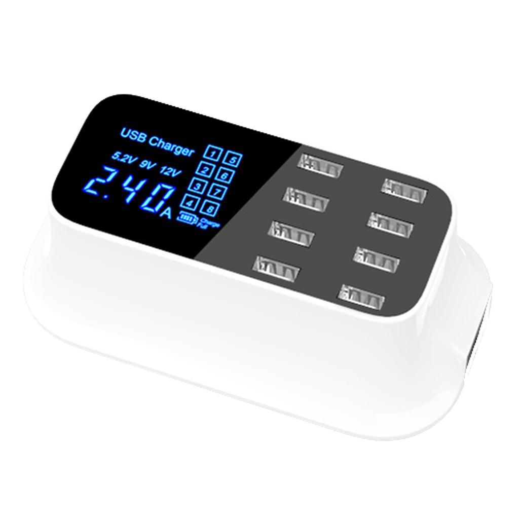 8-Port Quick Charge 3.0 Led Display USB Charger Adapter For Android Phone