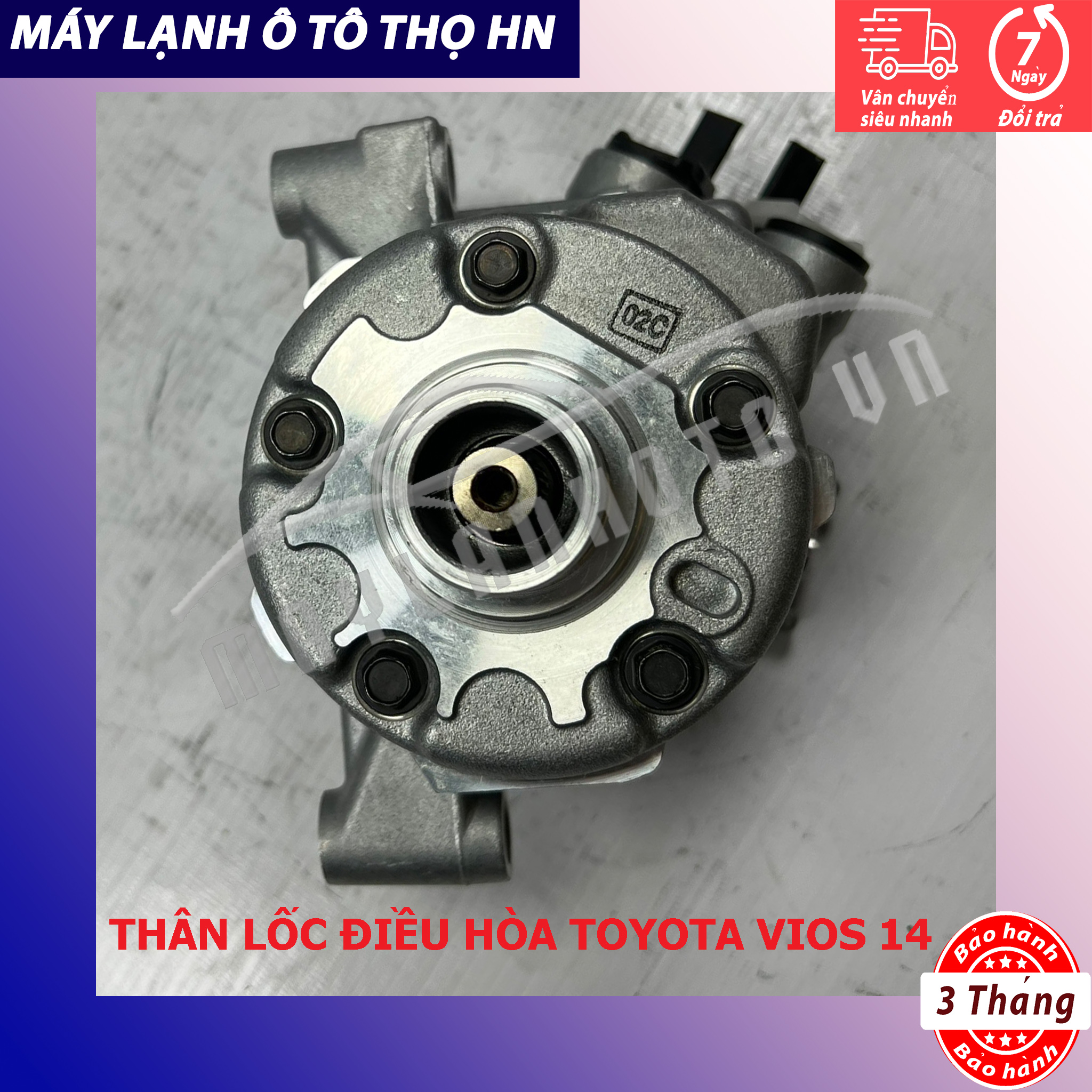 Lốc điều hòa (block,máy nén) Toyota Vios 2013 2014 2015 không bộ đầu hàng Denso Indonesia 13 14 15