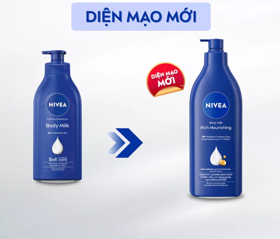 Sữa Dưỡng Thể NIVEA Dưỡng Ẩm Chuyên Sâu 48H | Thấm Nhanh (350 ml) - 99569