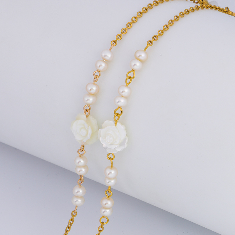 Dây đeo kính ngọc trai phong cách retro Lolita chuỗi phụ kiện đeo gọng kính đeo cổ Âu Mỹ nam nữ sang chảnh cá tính