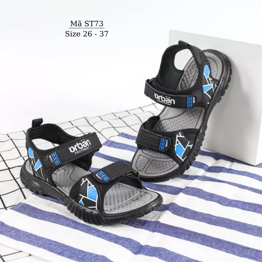 Giày sandal bé trai thể thao Urban FootPrint cao cấp xuất khẩu quai ngang chất êm nhẹ kiểu dán thời trang cho trẻ em nam học sinh 3 - 12 tuổi đi học đi biển chống trơn trượt màu đen xanh khỏe khoắn và năng động NHÍM SHOP ST73