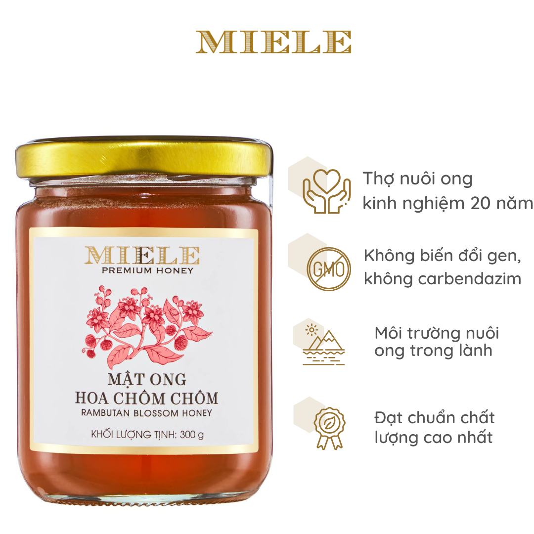 Mật Ong Hoa Chôm Chôm Miele 300g