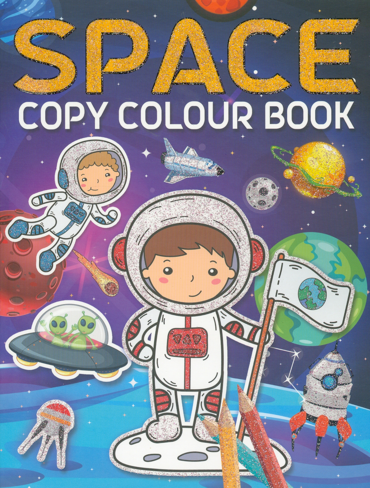 Space Copy Colour Book by Dreamland Publicati (Sách Tô Màu Cho Trẻ Em: Không Gian)