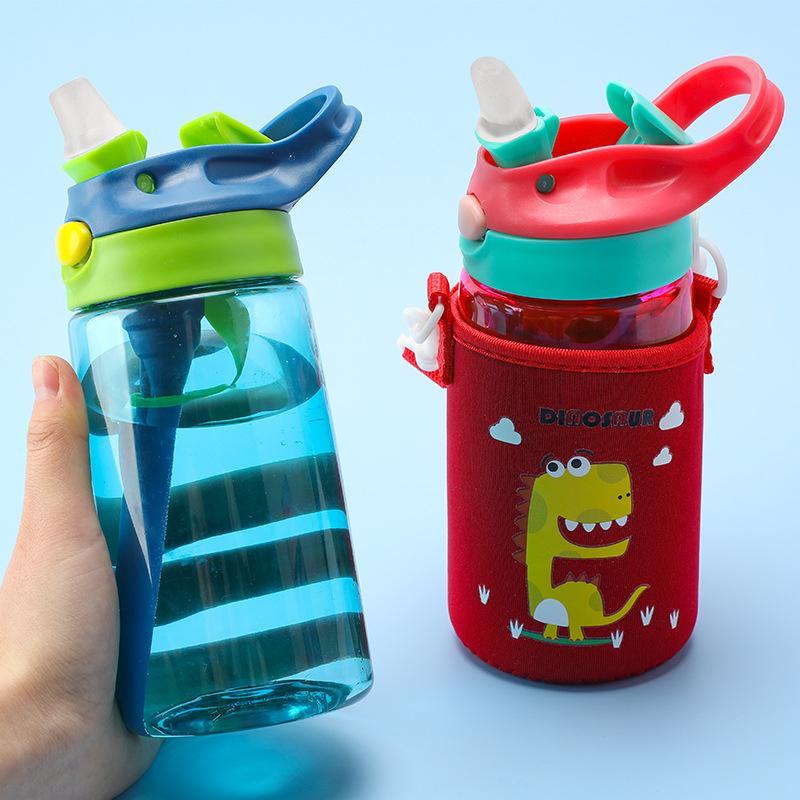 Trẻ Em Nước Sippy Cup Sáng Tạo Có Túi Đựng Cho Bé Cốc Có Ống Hút Chống Rò Rỉ Nước Chai Ngoài Trời Di Động Trẻ Em Ly