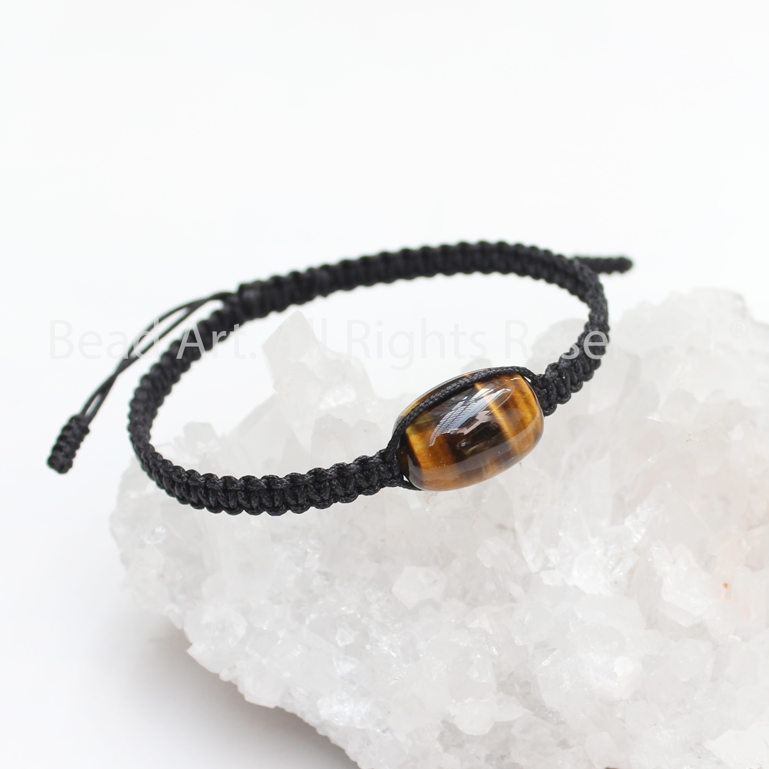 Vòng Tay Lu Thống Mắt Hổ Vàng Nâu, Mắt Cọp Vàng Nâu, Brown Tiger Eye Tự Nhiên Loại A, Mệnh Thổ, Kim, Vòng Tay Phong Thuỷ - Bead Art