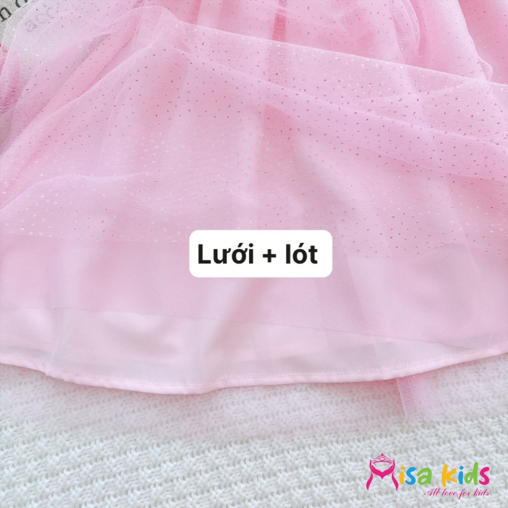 Hình ảnh Đầm công chúa màu trắng hồng cho bé gái cổ sườn xám cách tân từ 12-35kg hàng thiết kế cao cấp