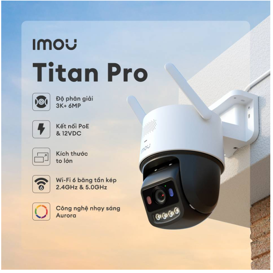 Camera Wifi IMOU Ngoài Trời Titan Pro IPC-U7LP-6V0NE 6M 3K+ Quay 360°, Full Color,Tích Hợp Nguồn và Poe - HÀNG CHÍNH HÃNG
