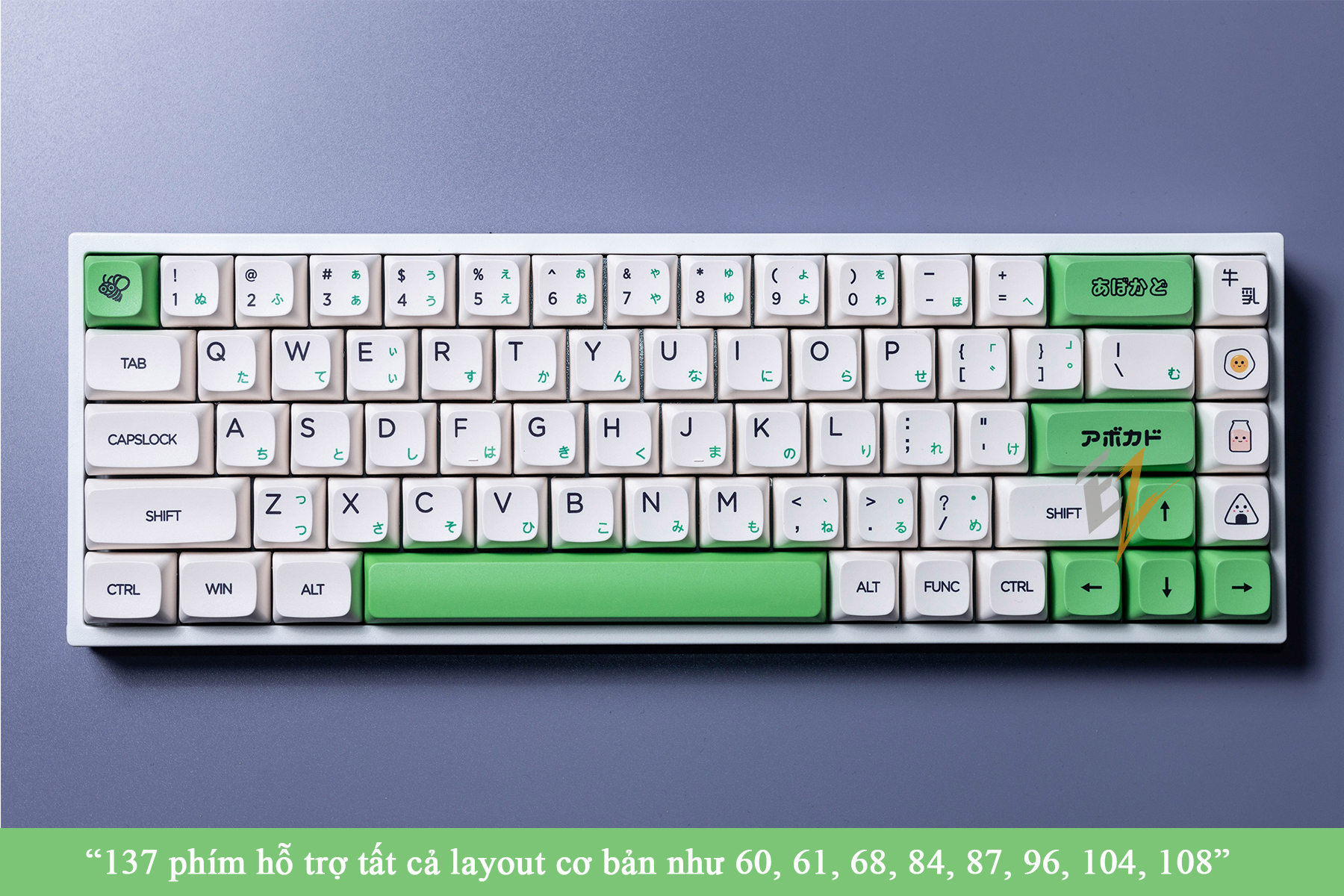 Keycap Cho Bàn phím AVOCADO &amp; MILK  XDA Thick PBT 137 Phím