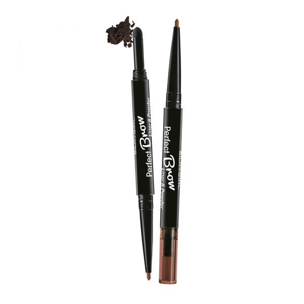 Chì Định Hình Mày 2 Đầu Silkygirl Perfect Brow Liner &amp;amp; Powder 01 Natural Brown