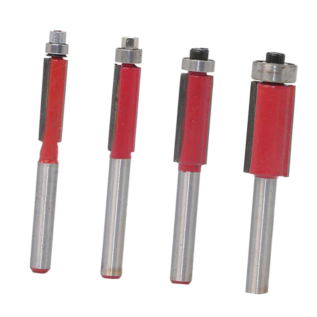 4 Miếng Xả Viền Router Bit 1/4 ''Dụng Cụ Làm Rau Cau Rãnh Router Bit Bộ