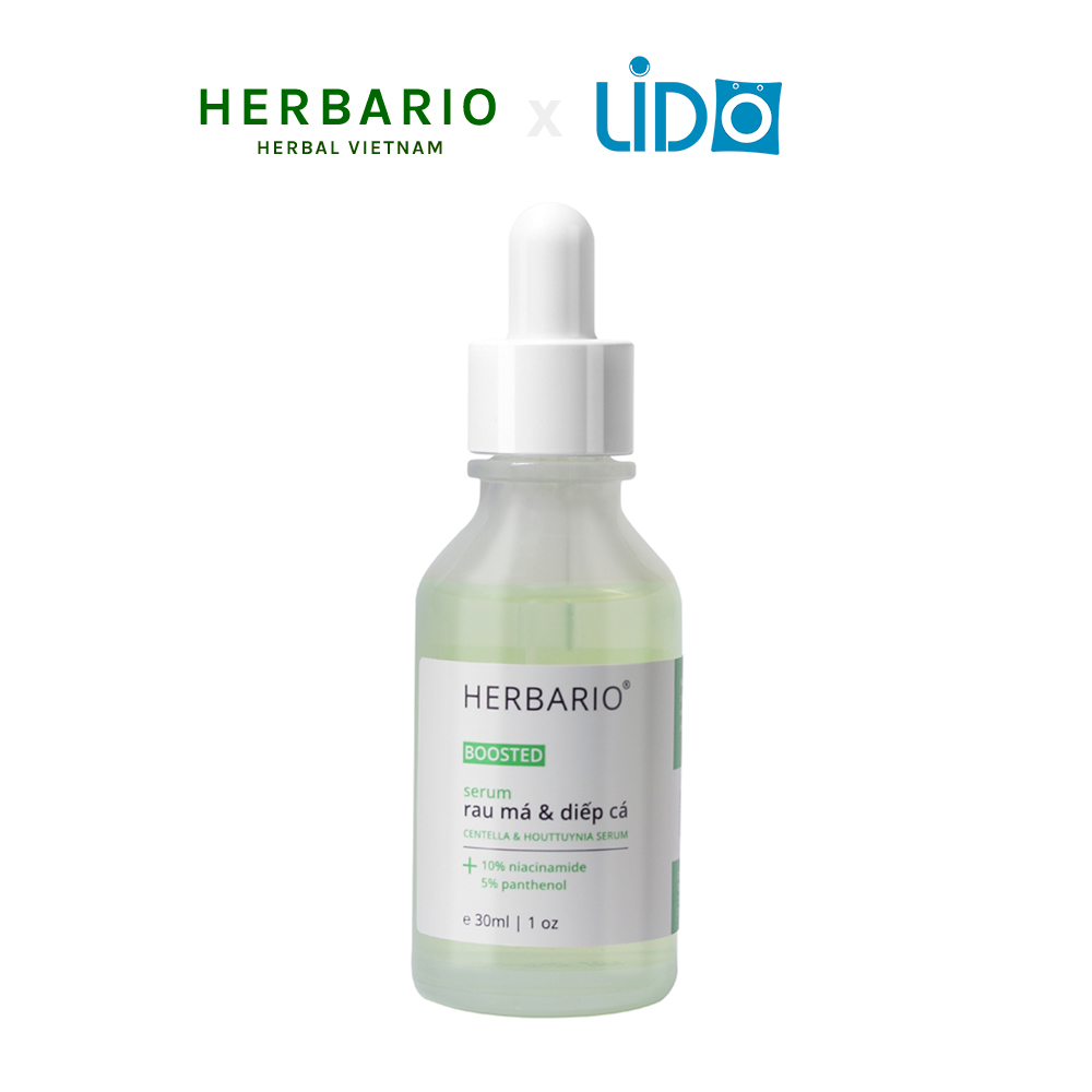 BOOSTED Serum Rau má & Diếp cá Herbario 30ml sạch mụn, thuần chay