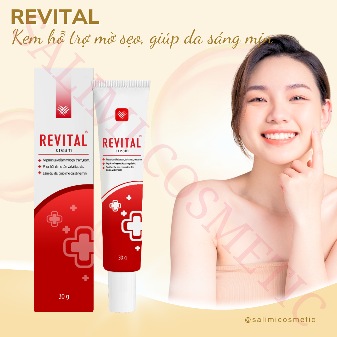 Kem Mờ Sẹo Revital 30g, Làm Trắng Da, Mờ Sẹo, Ngăn Ngừa Lão Hóa Da, Se Khít Lỗ Chân Lông